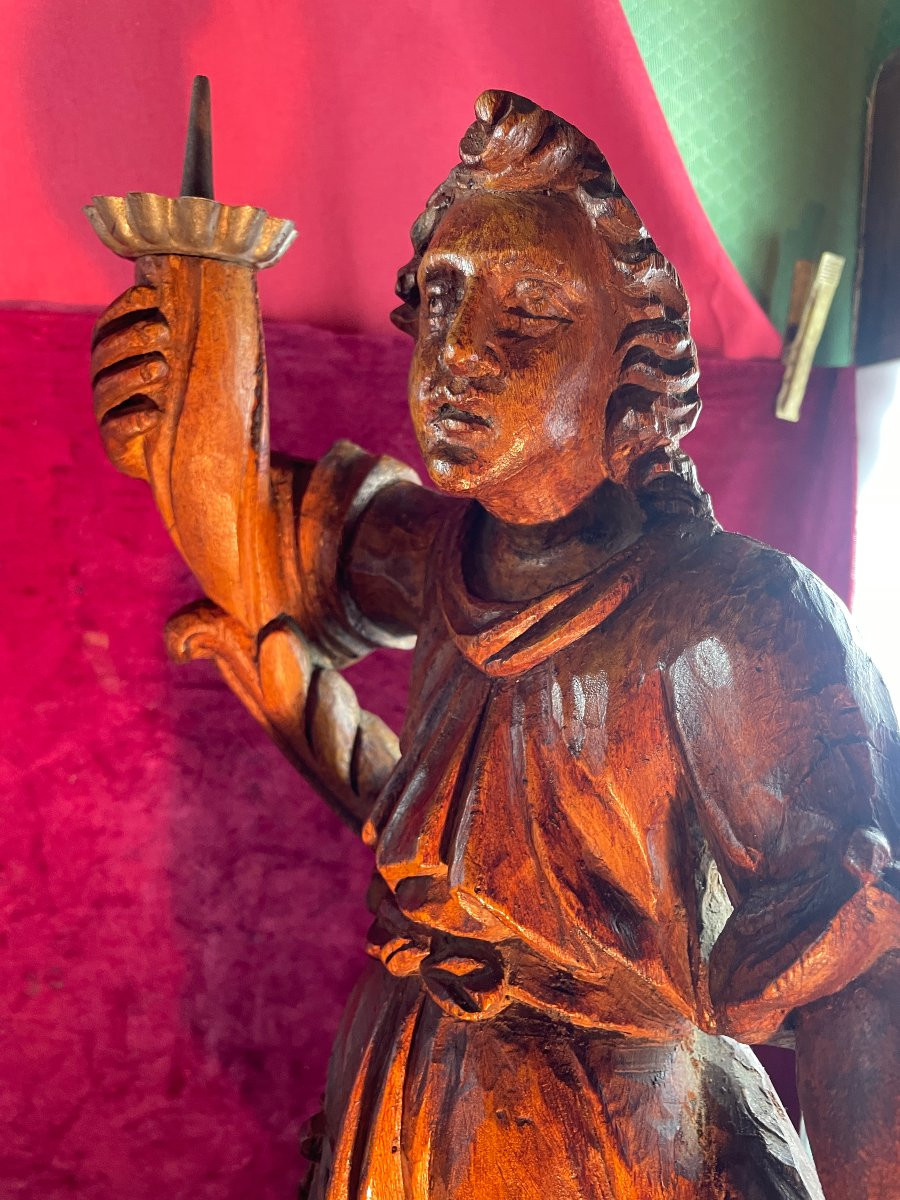 ANGES CEROFERAIRES BOIS XVII EME -photo-3