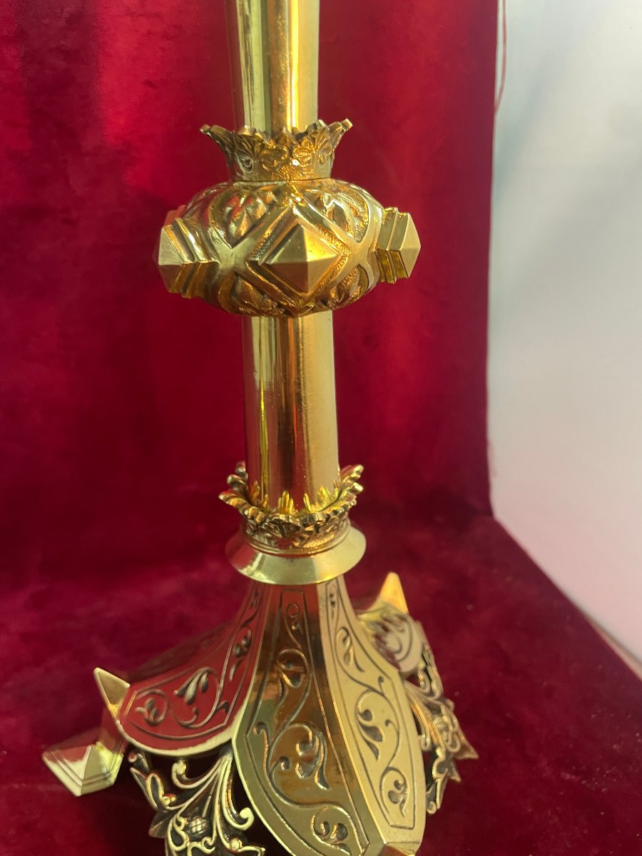 Gilded Bronze Altar Candlesticks-photo-4