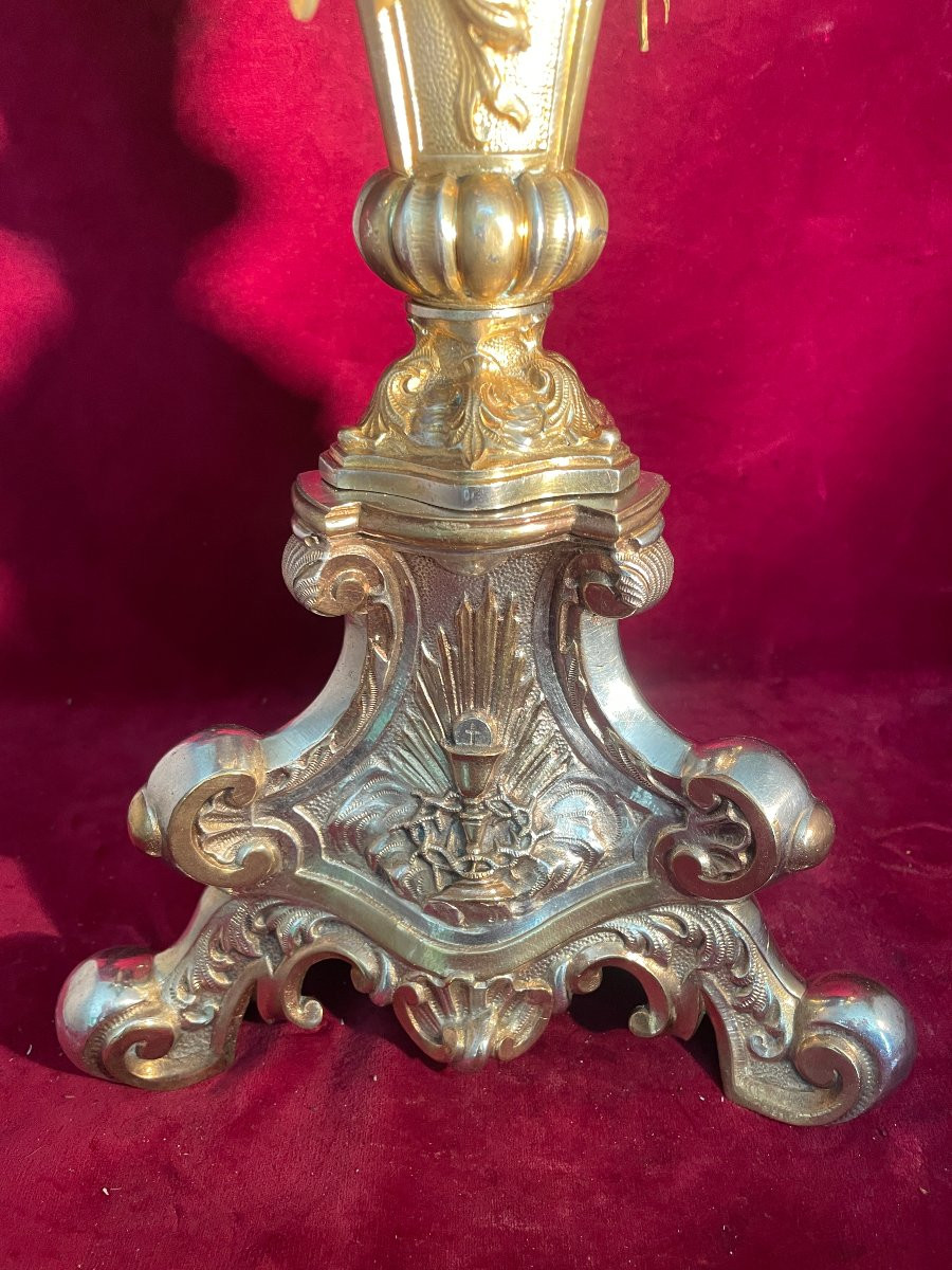 Complete Monstrengy In Gilt And Silver Bronze-photo-4