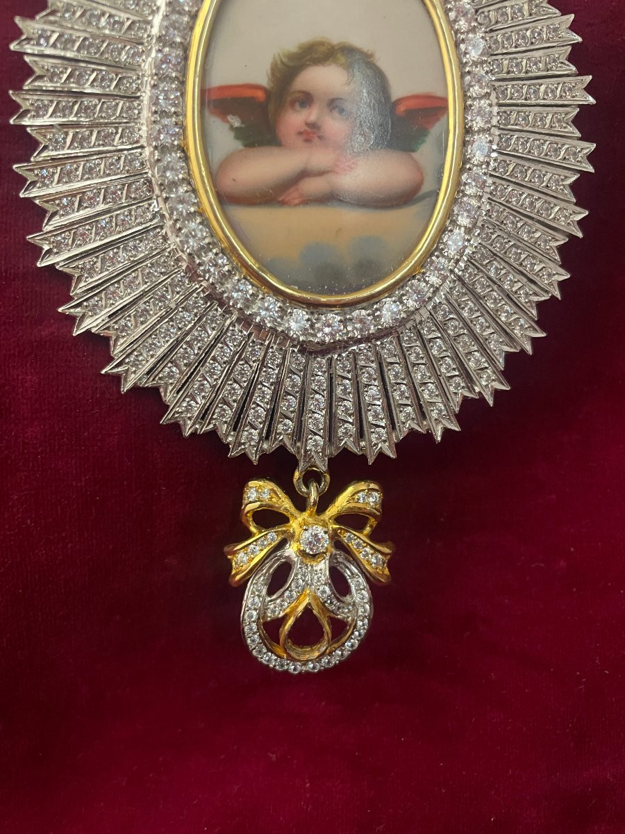 Encolpion Rhinestones And Painted Porcelain-photo-4