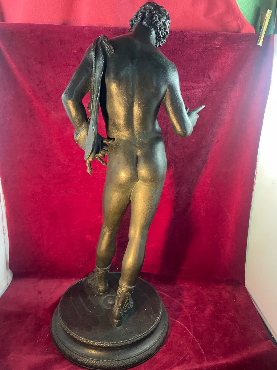 Narcissus Bronze Patina Said To Be From The Hellenistic Excavation Of Pompeii-photo-5