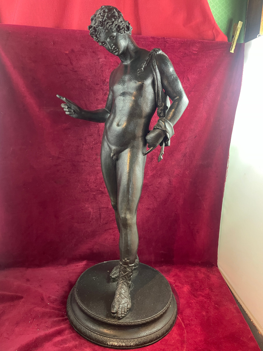 Narcissus Bronze Patina Said To Be From The Hellenistic Excavation Of Pompeii