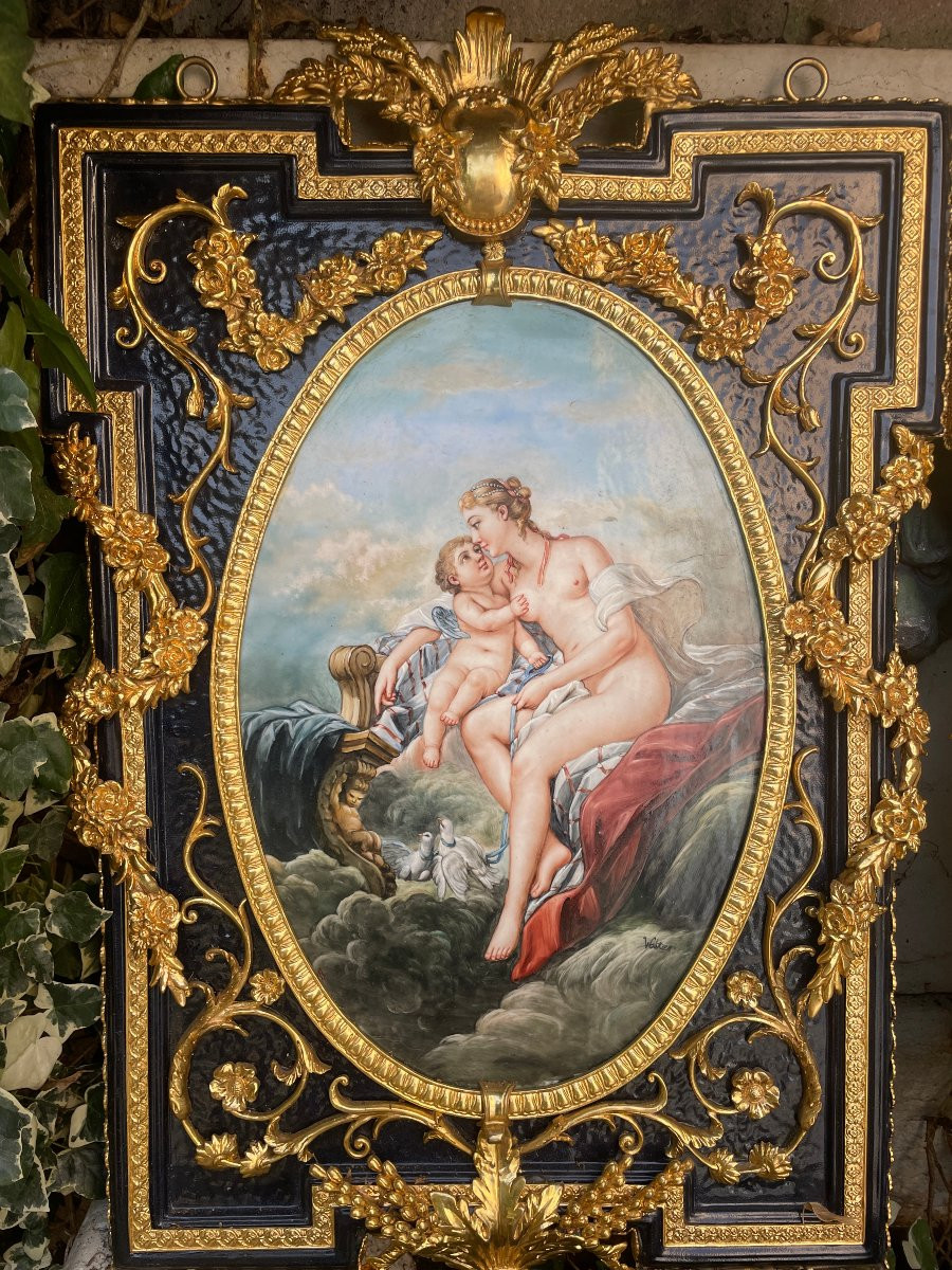KPM TABLEAUX PORCELAINE PEINTE PAIRE-photo-2