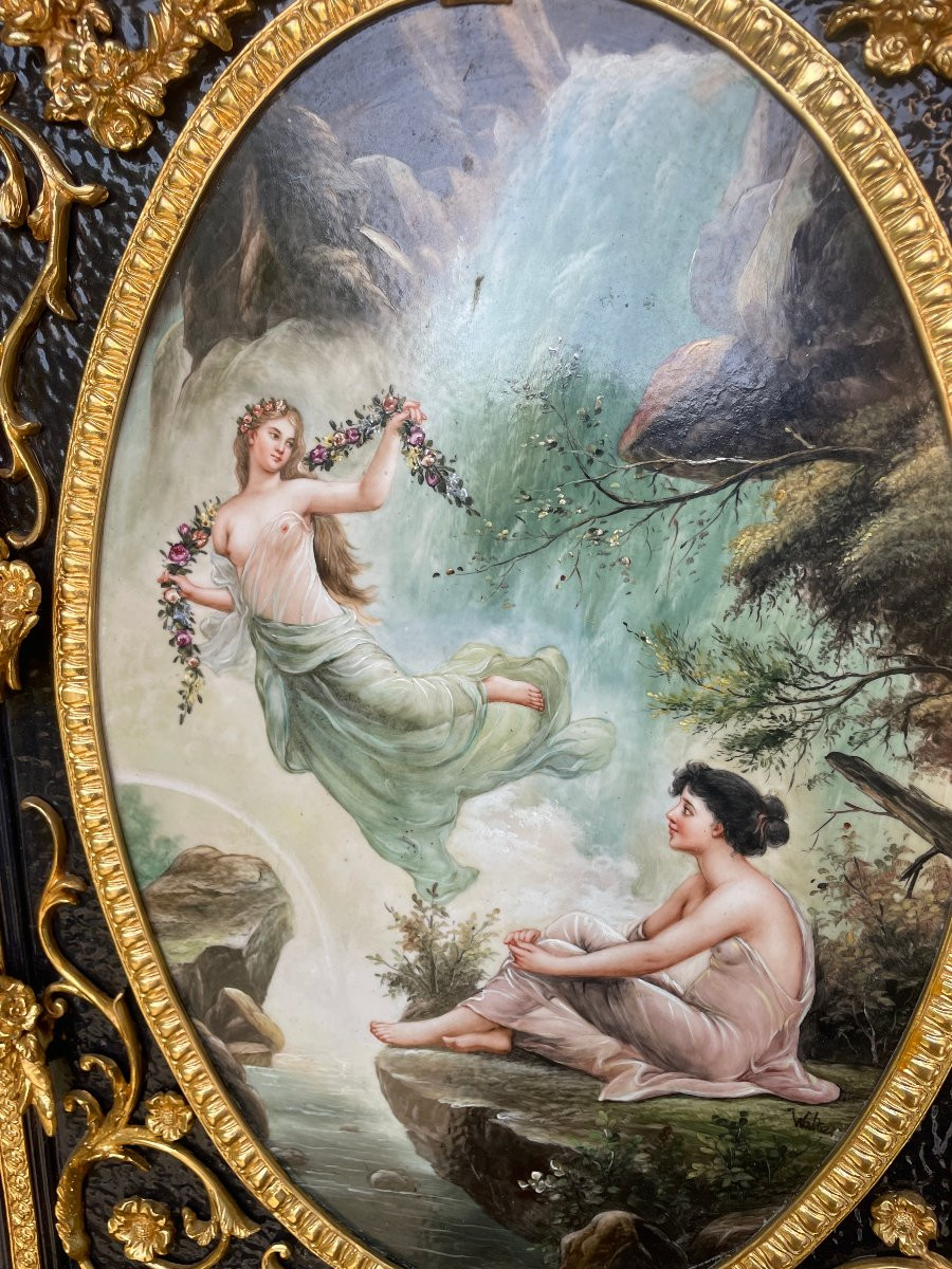 KPM TABLEAUX PORCELAINE PEINTE PAIRE-photo-4