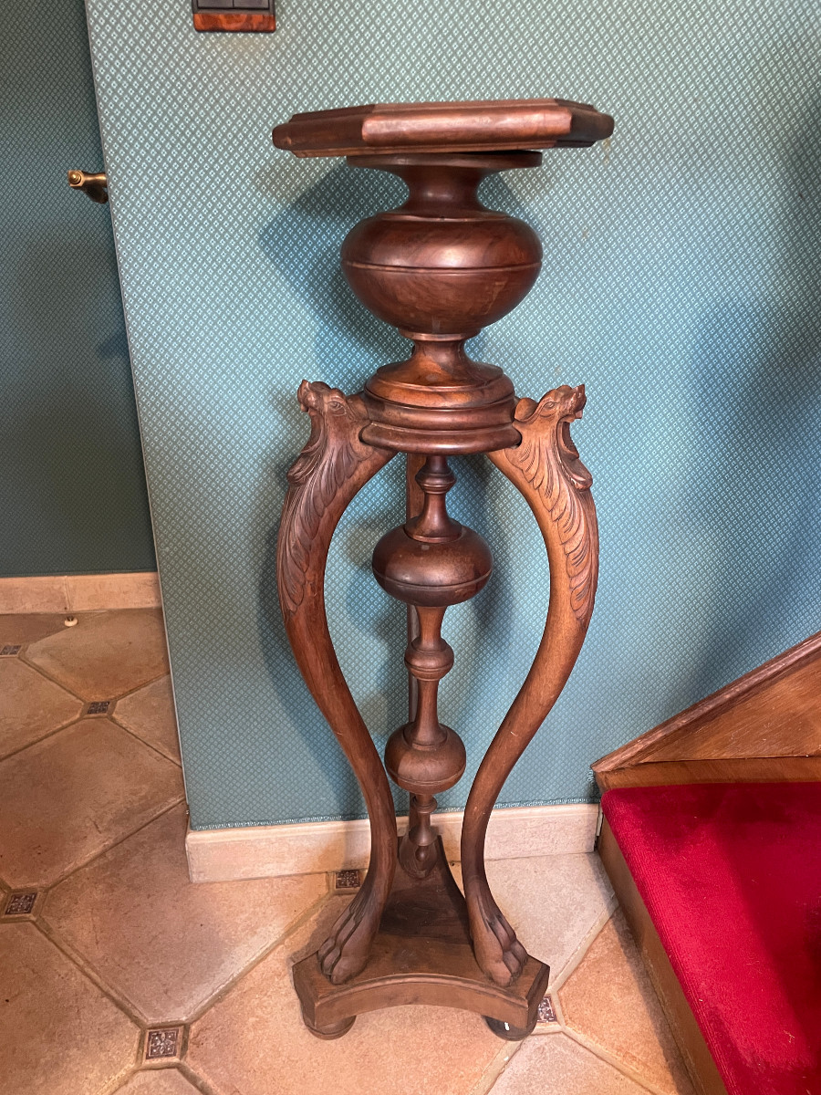 SELLETTE EN BOIS NOYER 