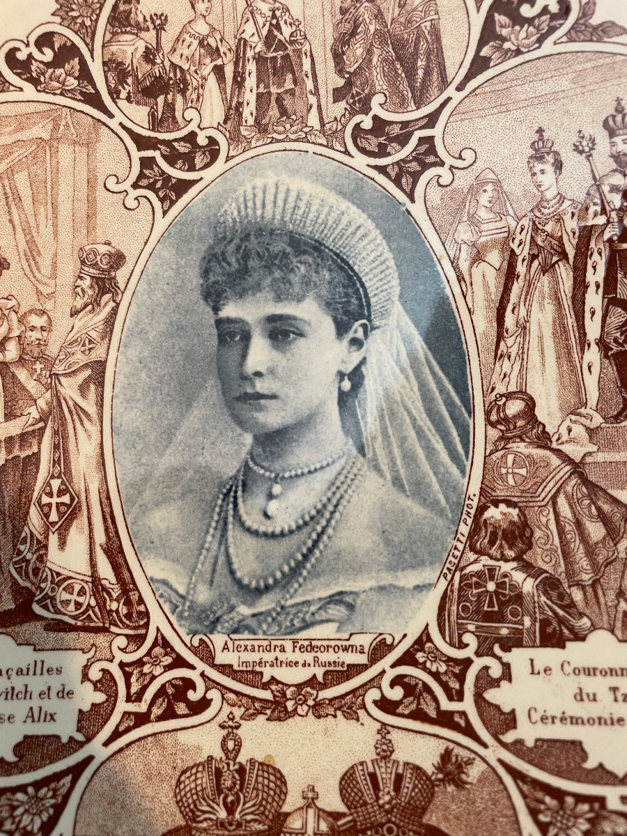 Three Sarreguemines Plates Tsar And Tsarina Nicholas Ii-photo-3