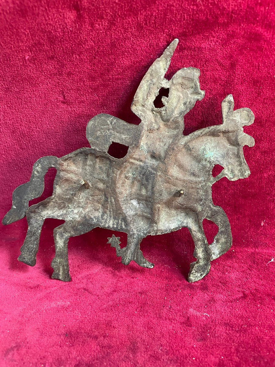 BRONZE D APPLIQUE SOLDAT CAVALIER RENAISSANCE -photo-4