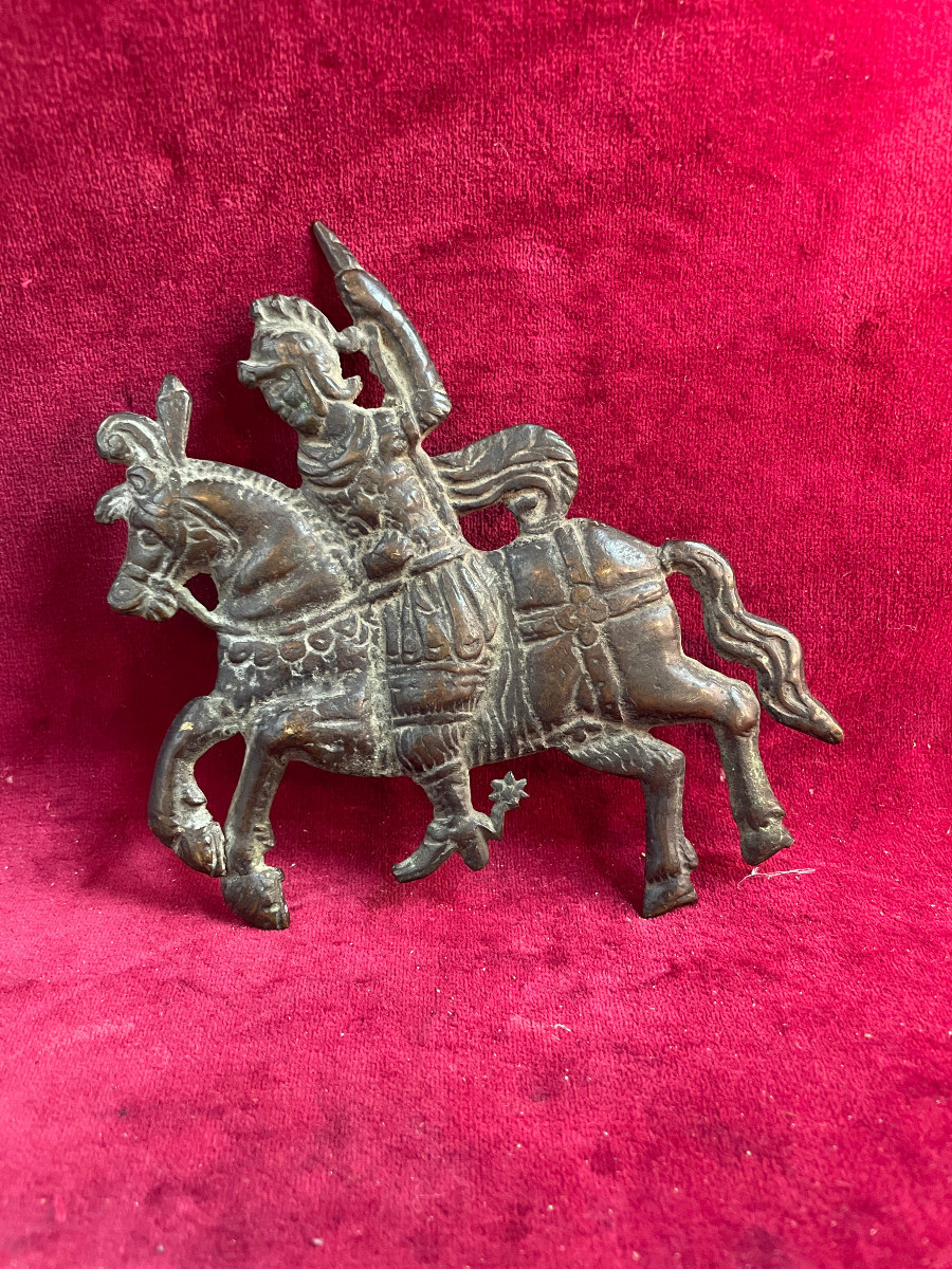 BRONZE D APPLIQUE SOLDAT CAVALIER RENAISSANCE 