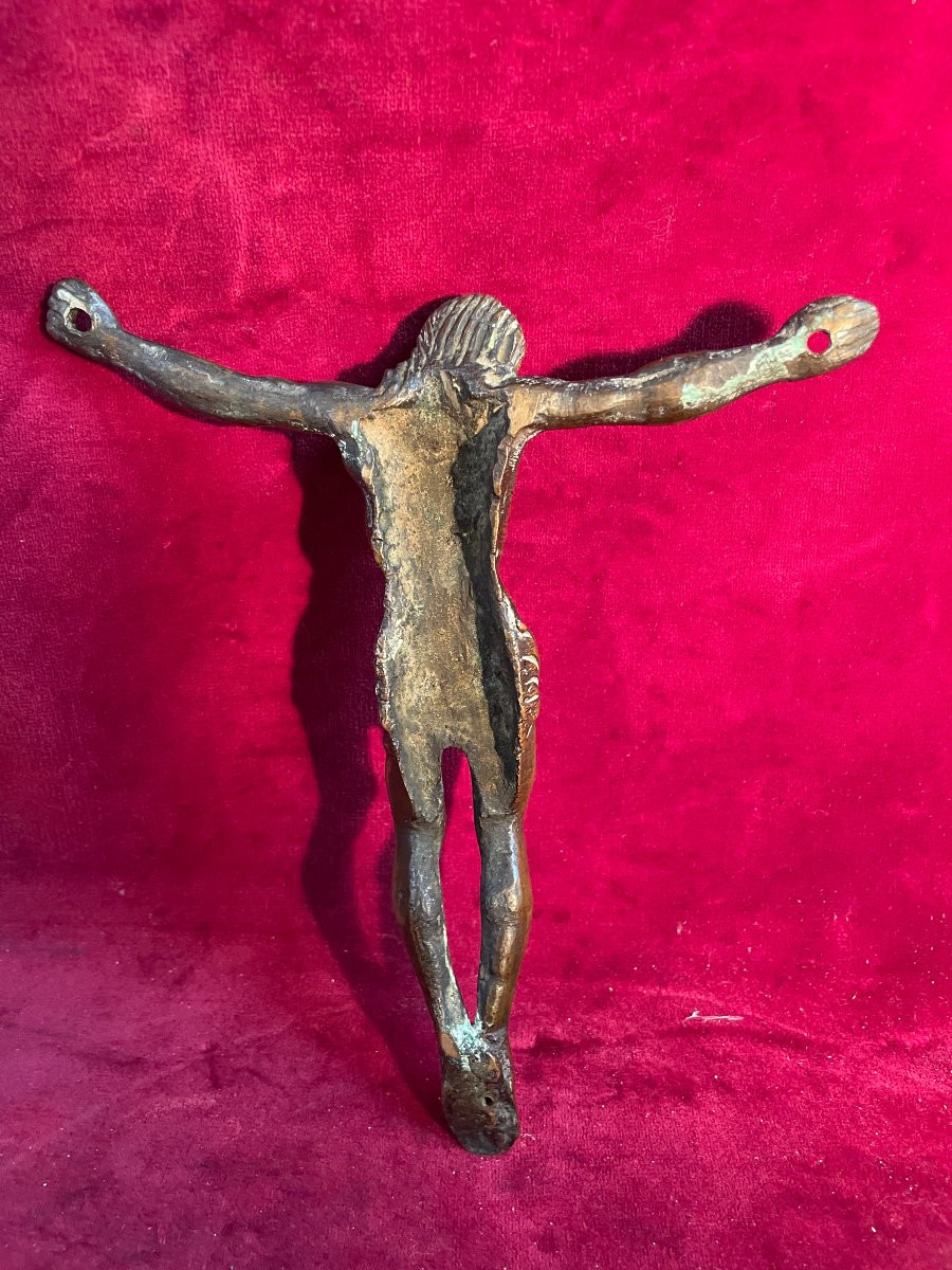 CHRIST EN BRONZE 15 EME SIECLE-photo-3