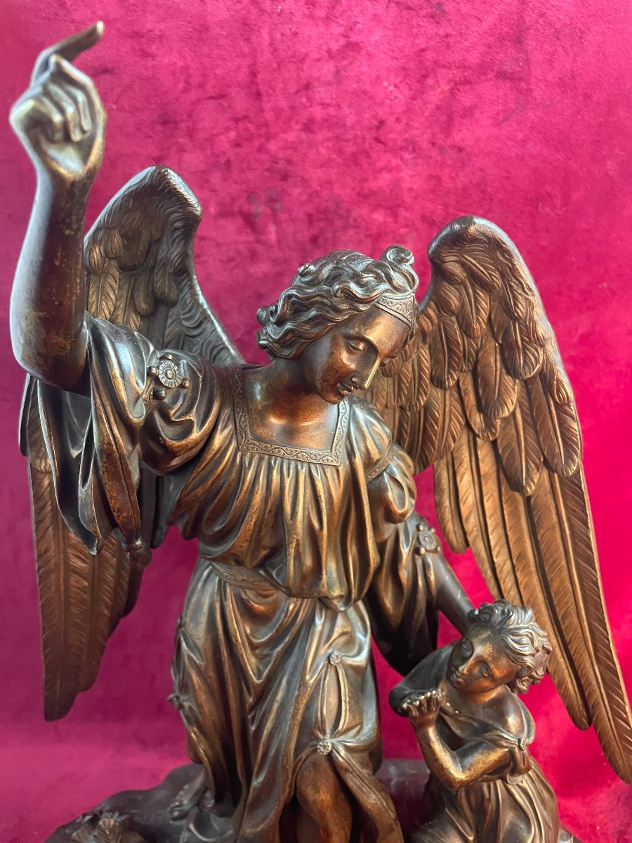 Guardian Angel And Child Bronze -photo-2