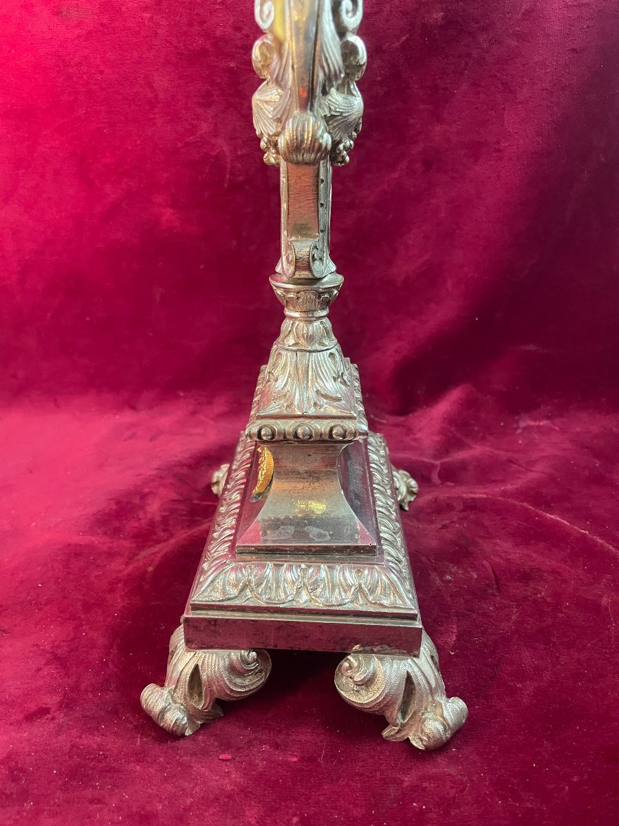 OSTENSOIR COMPLET BRONZE DORE ET ARGENTE-photo-3