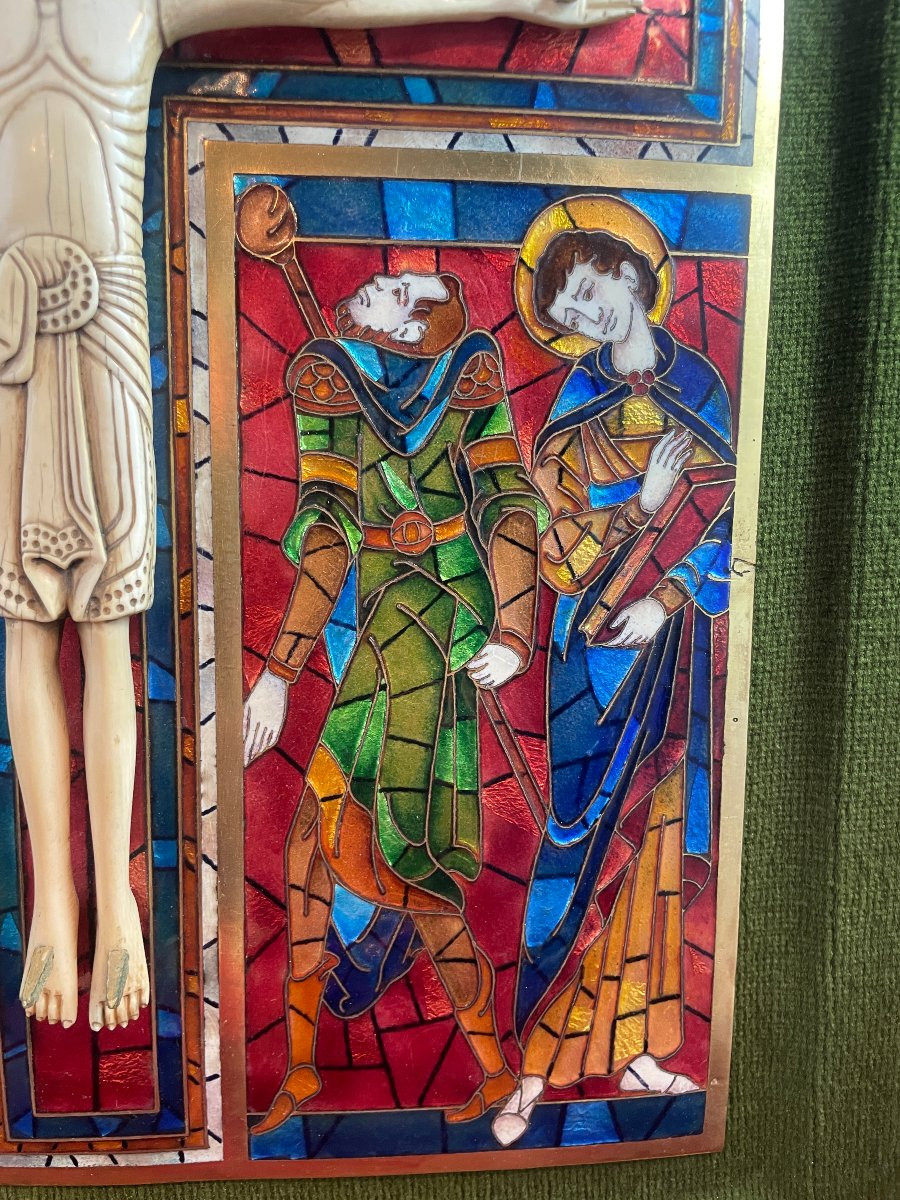 EMAUX CLOISONNES CRUCIFIXION CHRIST HAUTE EPOQUE  -photo-4