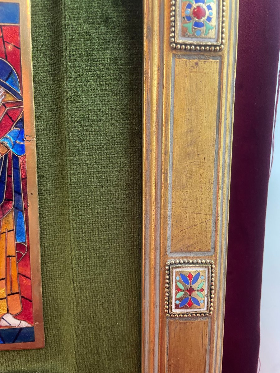 EMAUX CLOISONNES CRUCIFIXION CHRIST HAUTE EPOQUE  -photo-3