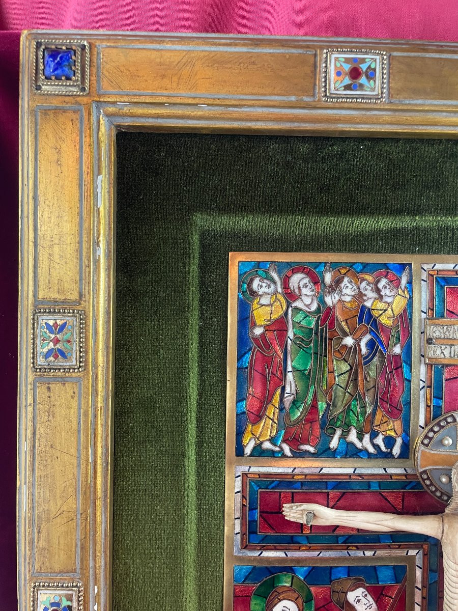 EMAUX CLOISONNES CRUCIFIXION CHRIST HAUTE EPOQUE  -photo-4
