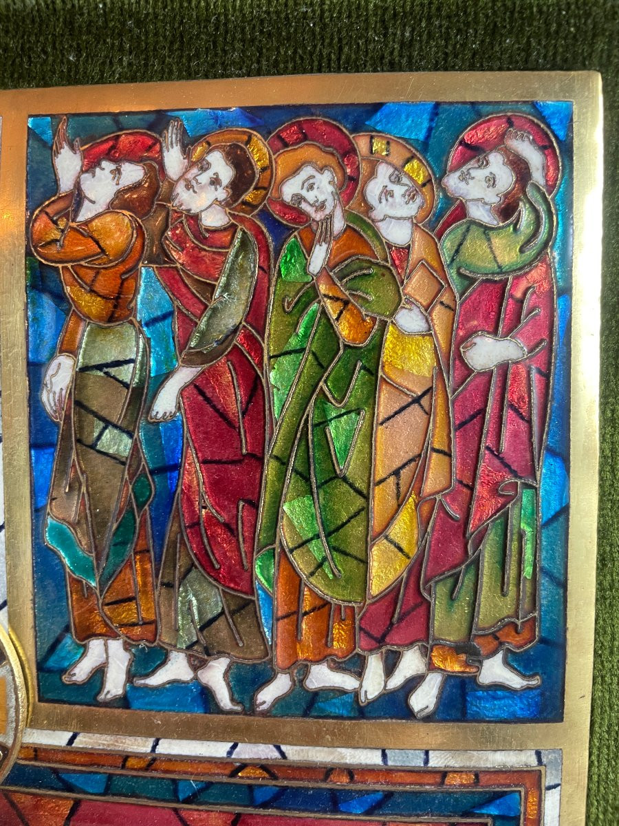 EMAUX CLOISONNES CRUCIFIXION CHRIST HAUTE EPOQUE  -photo-5