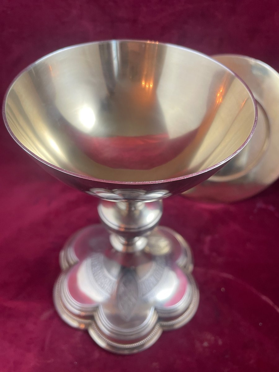 CALICE EN ARGENT  ET SA PATENE-photo-4