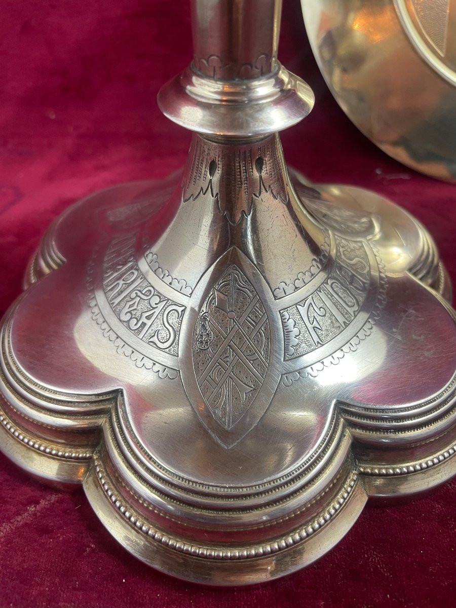 CALICE EN ARGENT  ET SA PATENE-photo-1