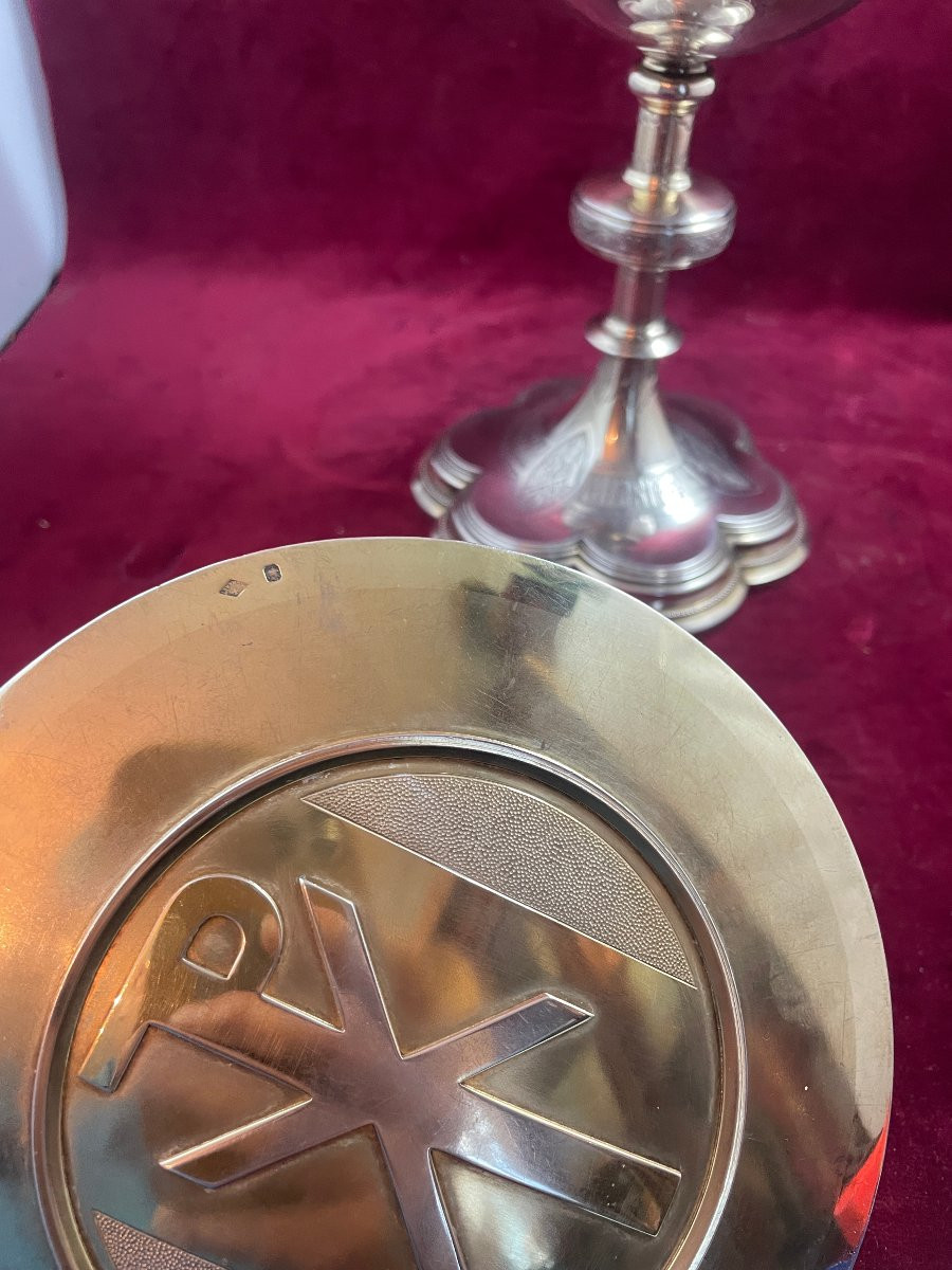 CALICE EN ARGENT  ET SA PATENE-photo-4