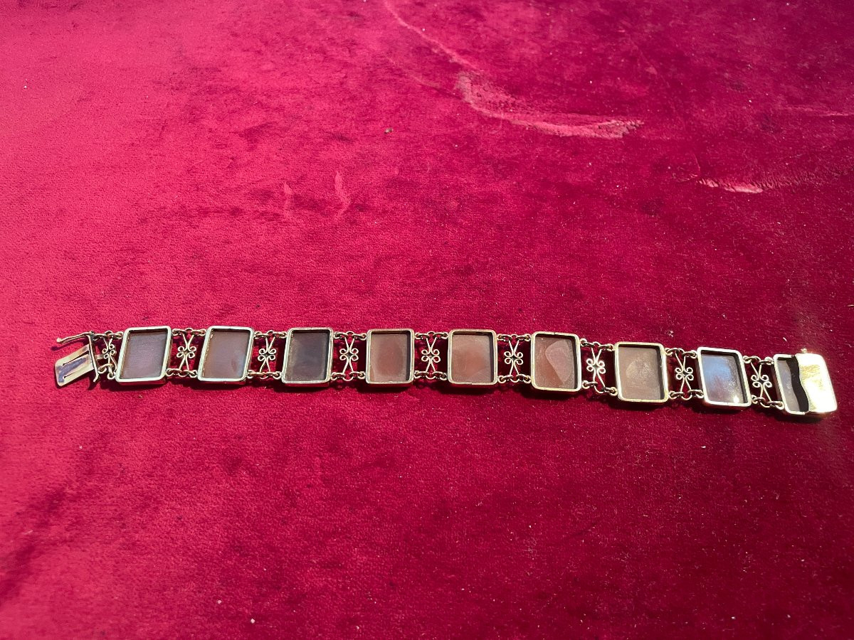 Gold Bracelet With Cameos On Agates-photo-3