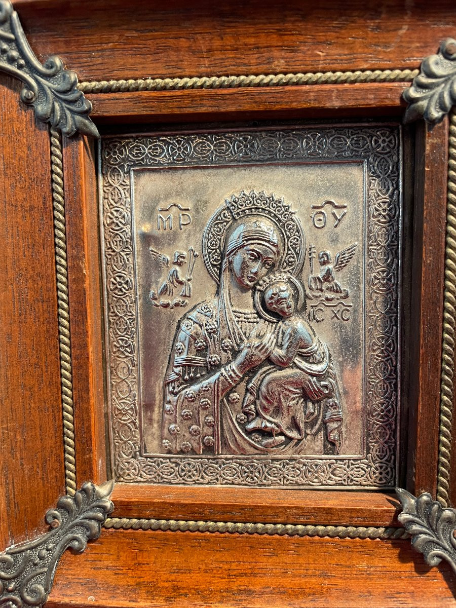 Virgin And Child Silver Plated -photo-2