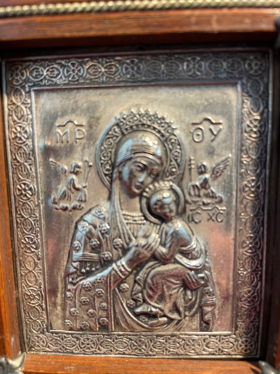 Virgin And Child Silver Plated -photo-4