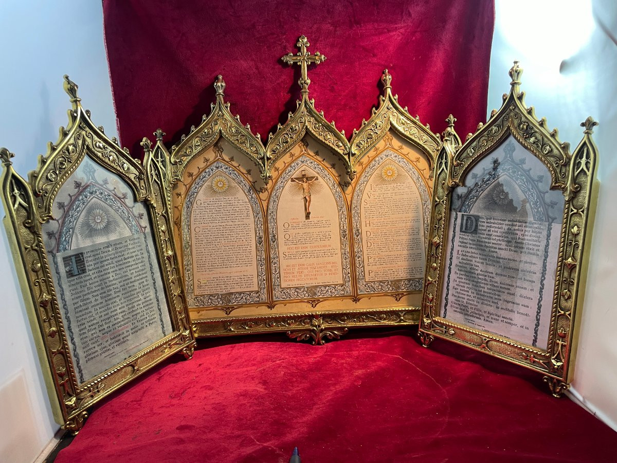 CANON D AUTEL EN BRONZE DORE NEO GOTHIQUE -photo-2