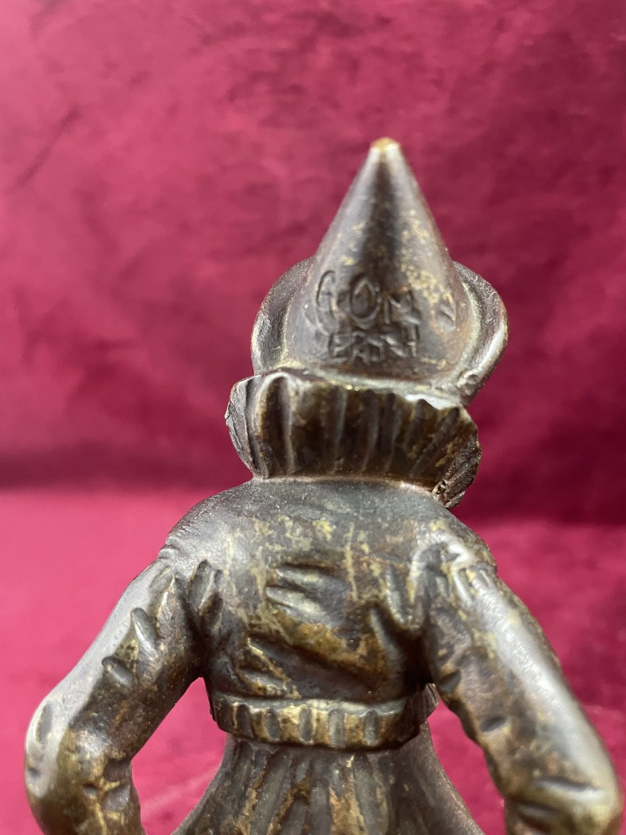 Bronze Chriselephantin Pierrot And His Dog-photo-3