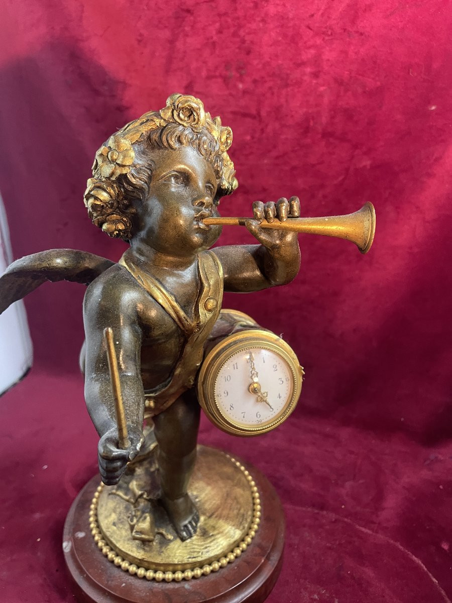Bronze Angel Musician Clock-photo-2