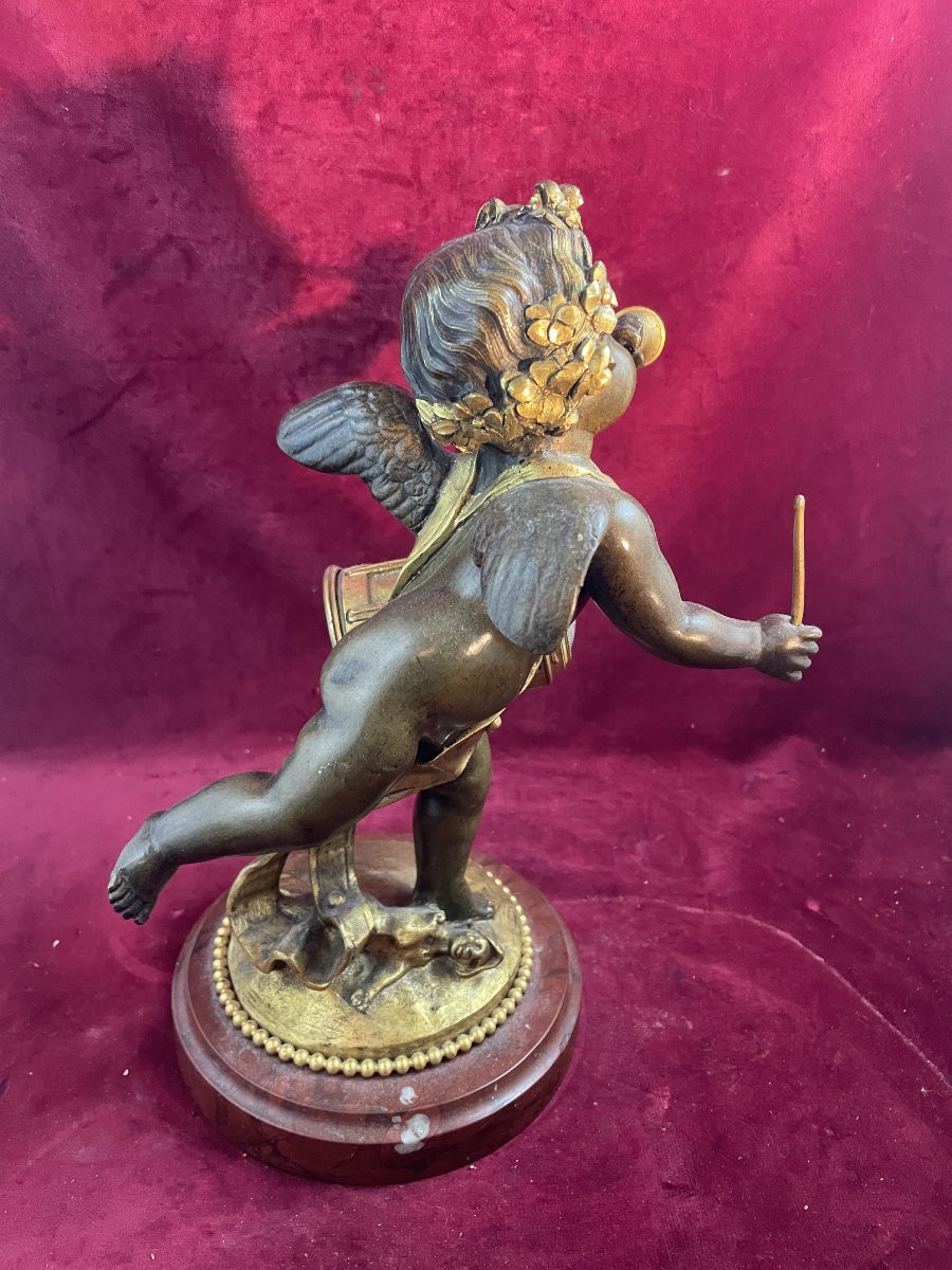 Bronze Angel Musician Clock-photo-3