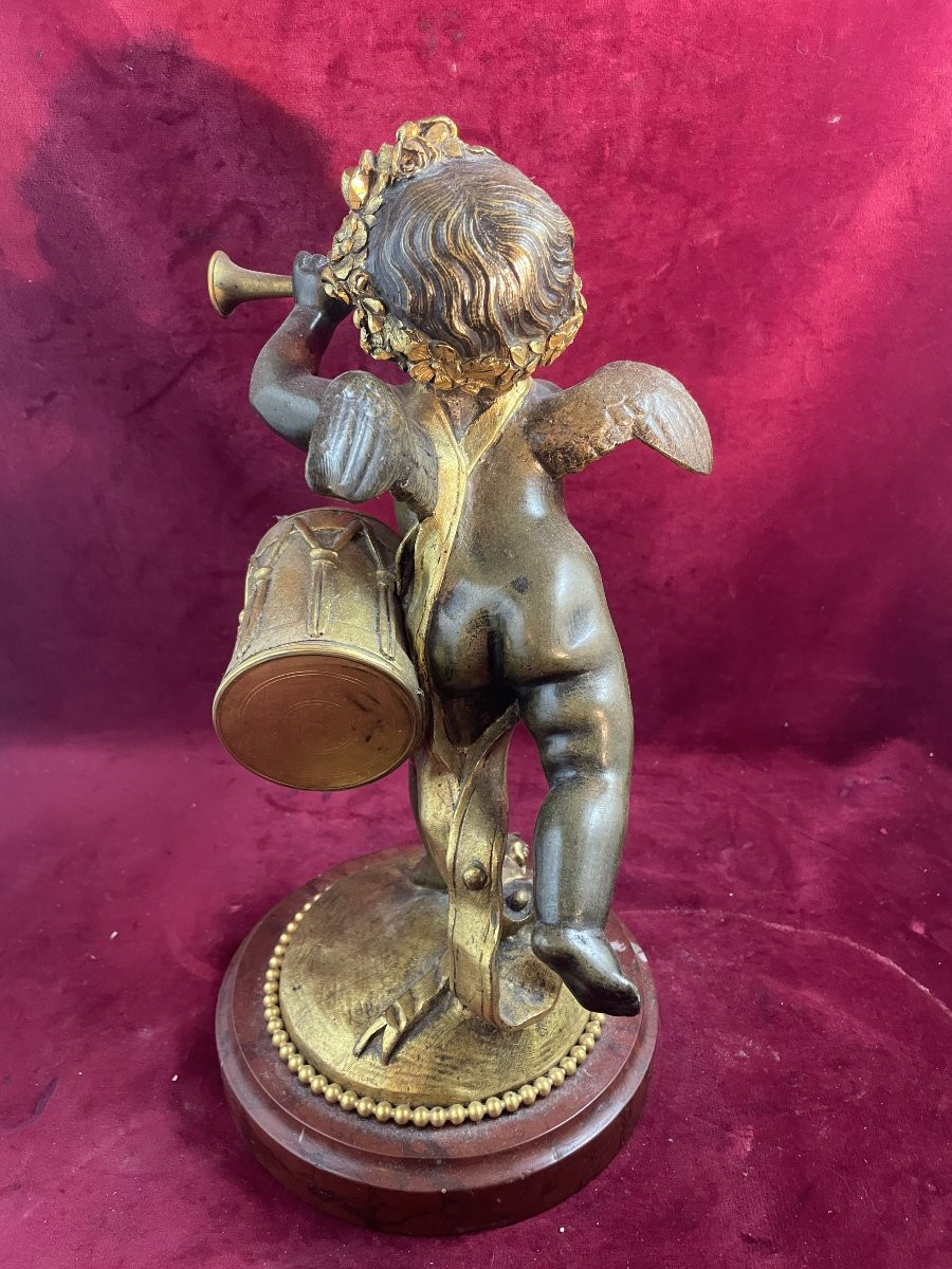 Bronze Angel Musician Clock-photo-4