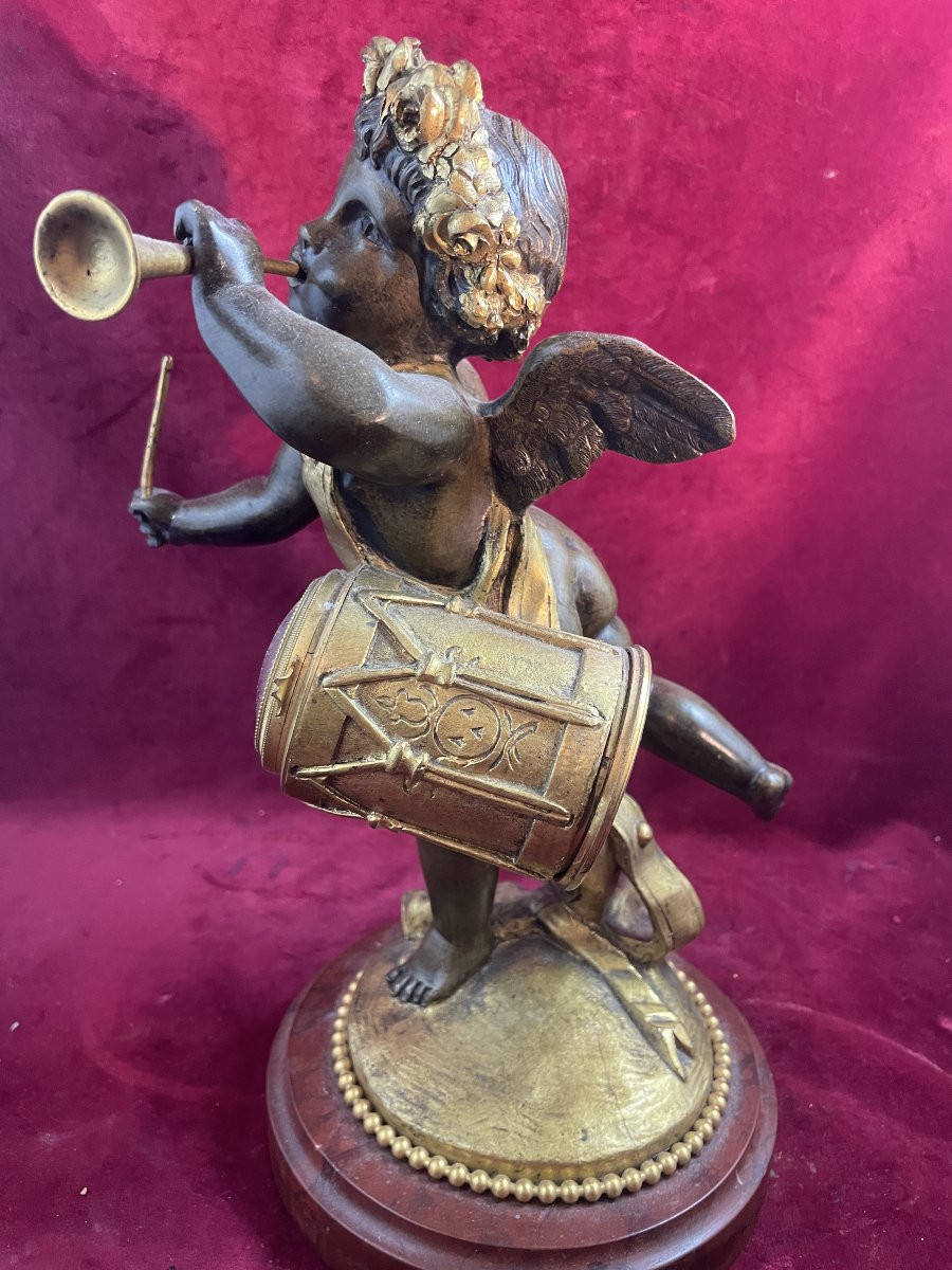 Bronze Angel Musician Clock-photo-2