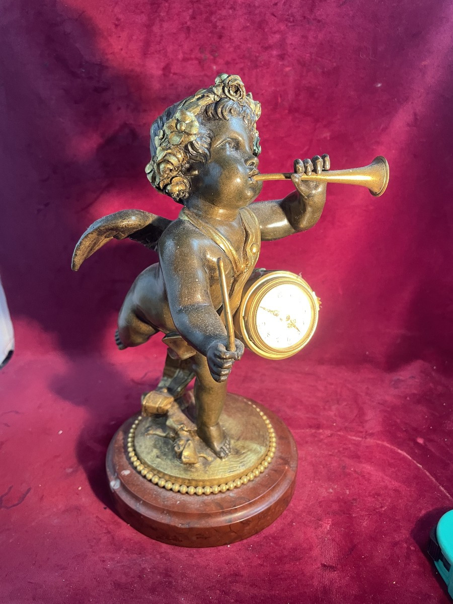 Bronze Angel Musician Clock