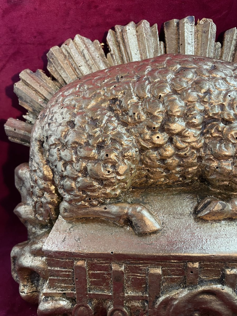 Lamb Of God Agnus Dei Gilded Wood-photo-3