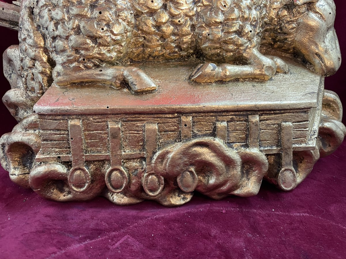 Lamb Of God Agnus Dei Gilded Wood-photo-4