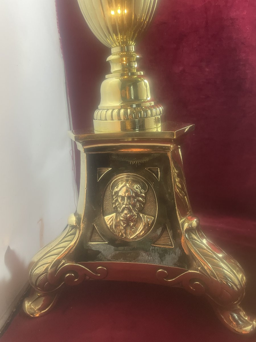 Large Bronze Candle Holder-photo-3