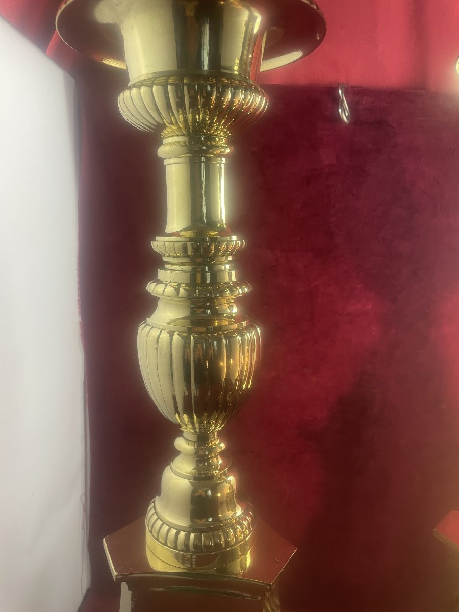 Large Bronze Candle Holder-photo-2