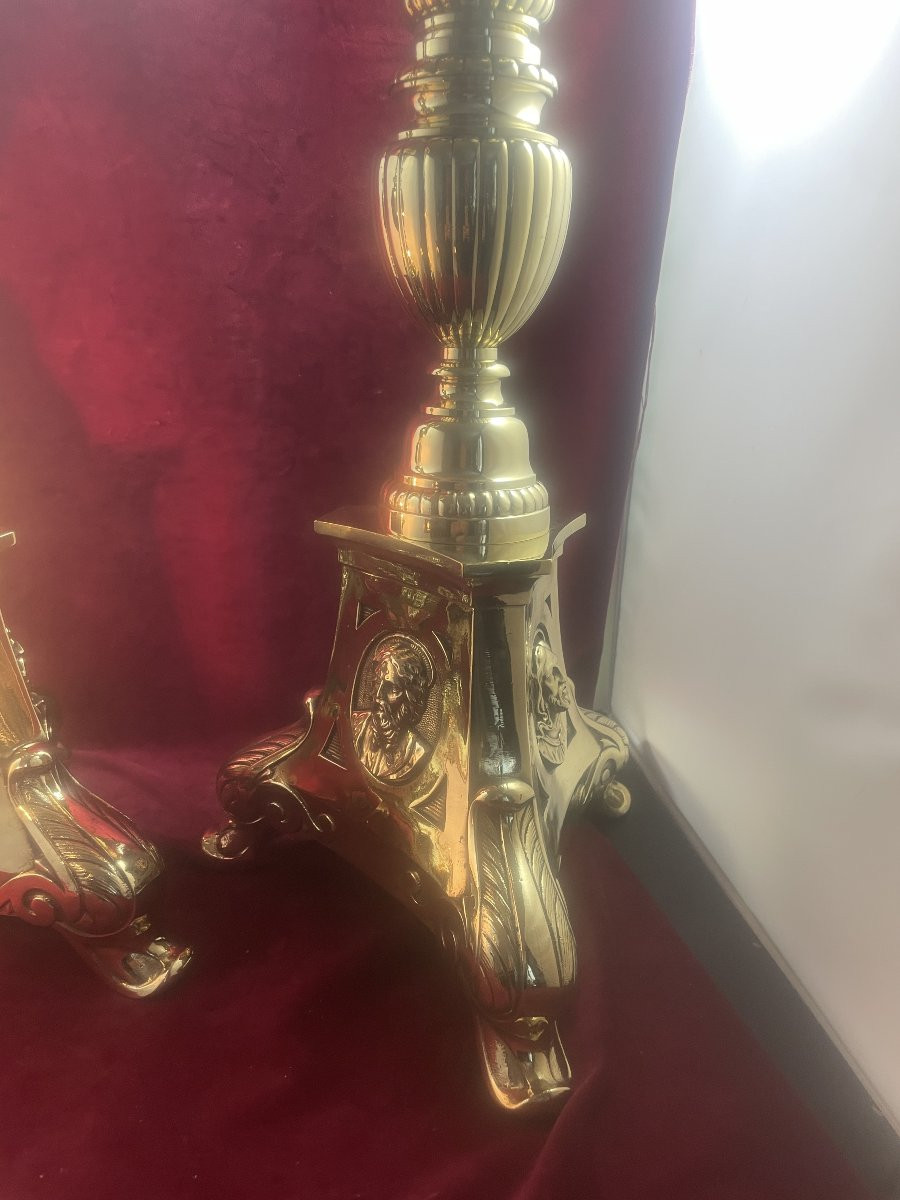 Large Bronze Candle Holder-photo-3