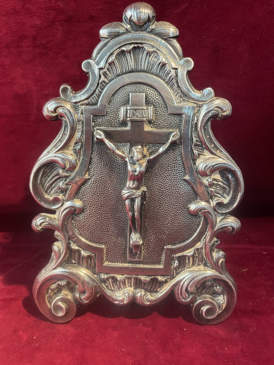 BAISER DE PAIX BRONZE ARGENTE ITALIE XVIII EME SIECLE-photo-1