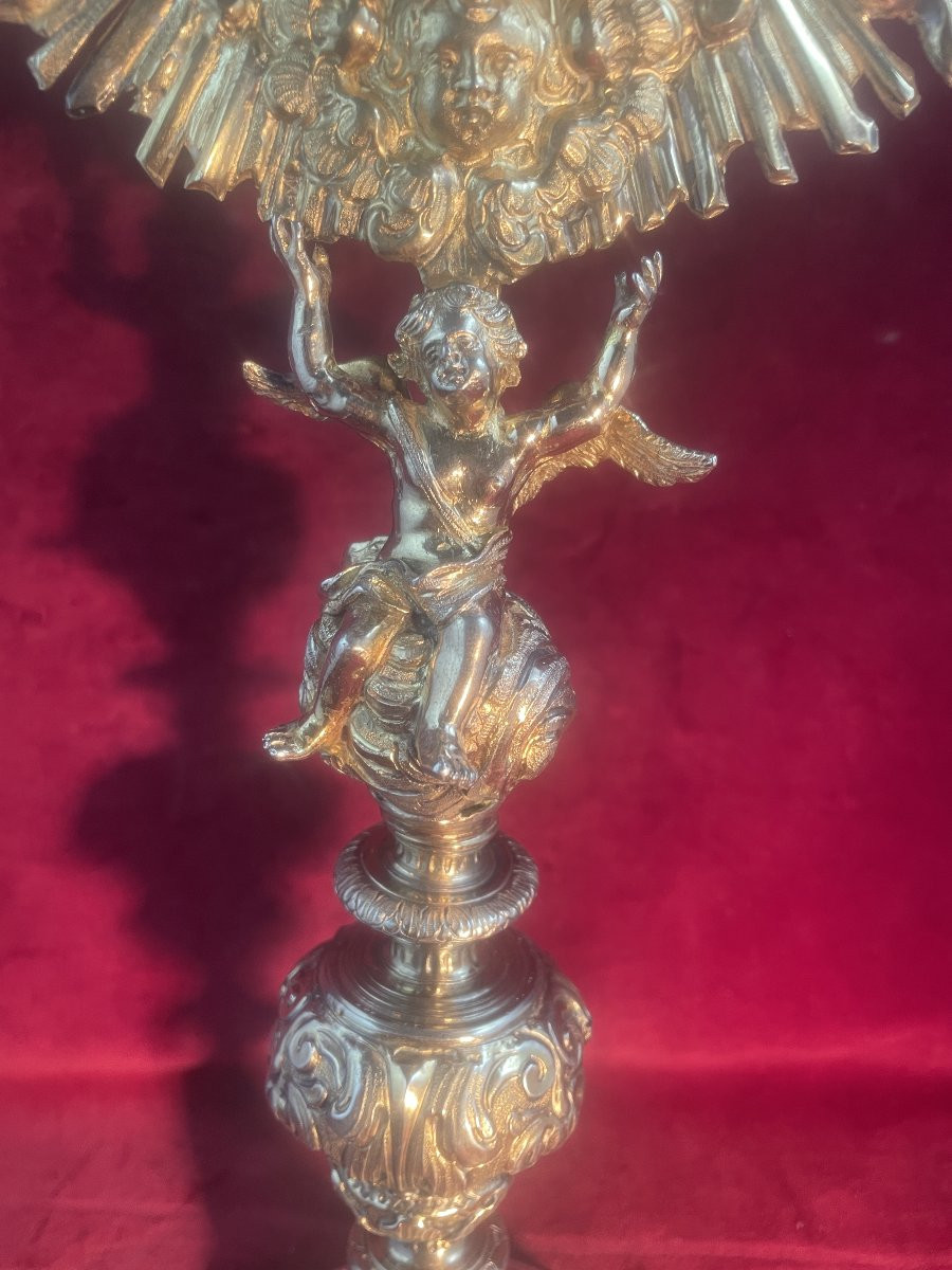 OSTENSOIR ITALIEN XVIII EME SIECLE EN VERMEIL-photo-2