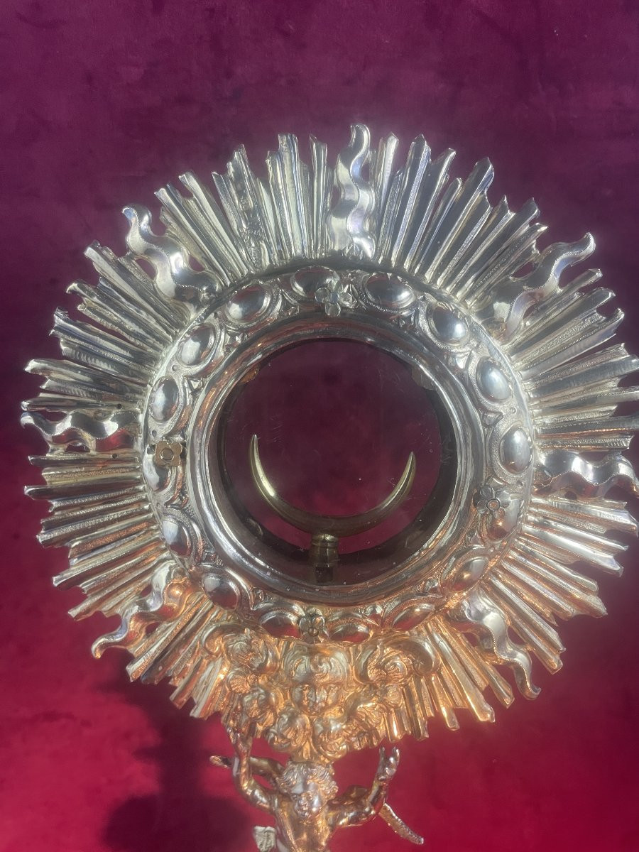 OSTENSOIR ITALIEN XVIII EME SIECLE EN VERMEIL-photo-3