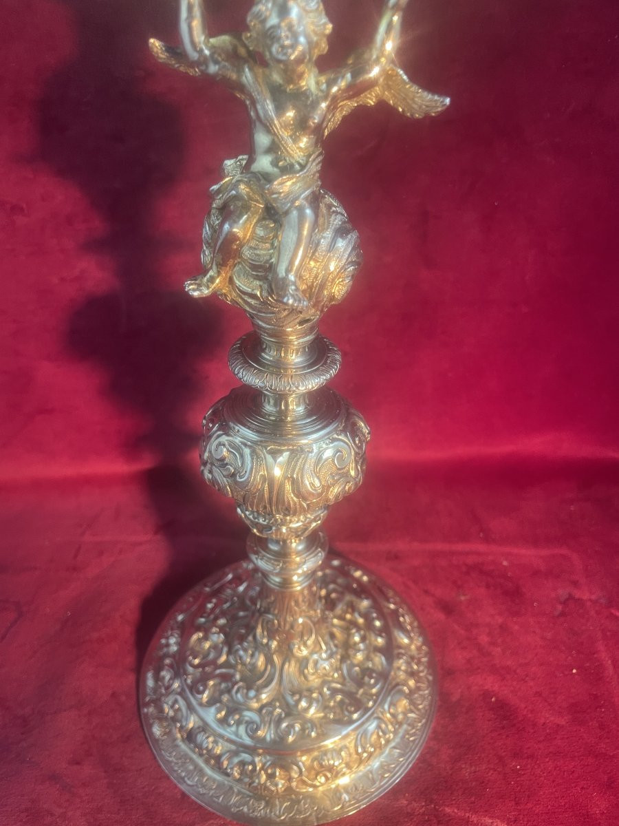 OSTENSOIR ITALIEN XVIII EME SIECLE EN VERMEIL-photo-4