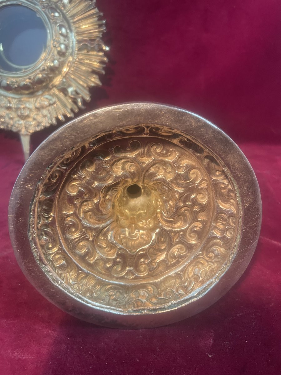 OSTENSOIR ITALIEN XVIII EME SIECLE EN VERMEIL-photo-4