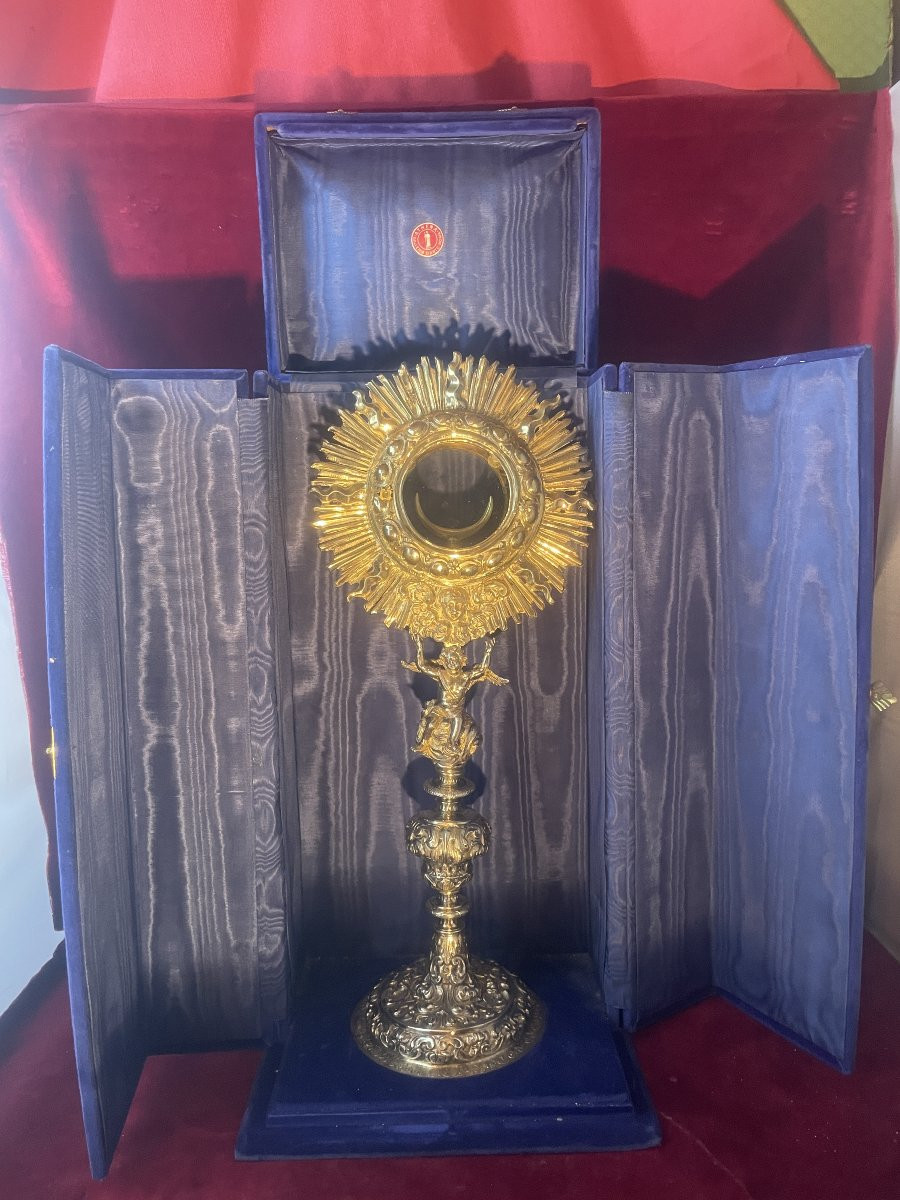 OSTENSOIR ITALIEN XVIII EME SIECLE EN VERMEIL-photo-6