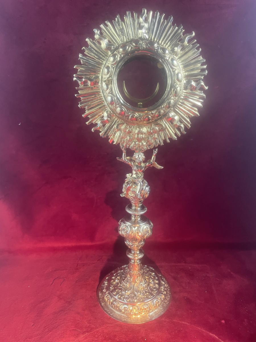 OSTENSOIR ITALIEN XVIII EME SIECLE EN VERMEIL