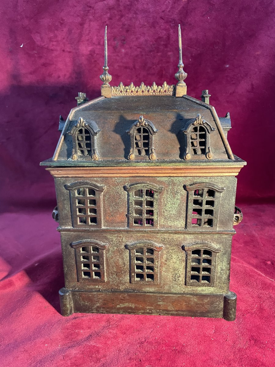 BOITE EN BRONZE EN FORME DE MAISON BOURGEOISE-photo-4