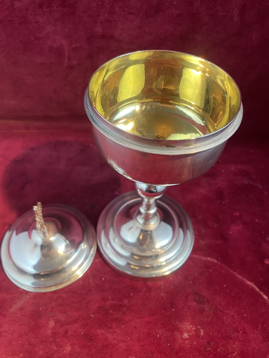 CIBOIRE METAL ARGENTE-photo-4