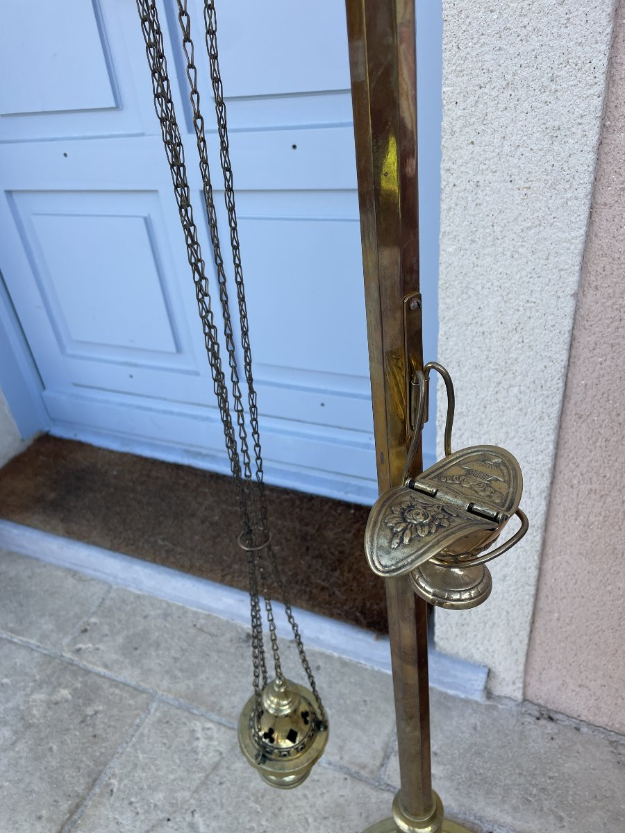 ENCENSOIR ET PORTE ENCENSOIR COMPLET AVEC SA NAVETTE-photo-3