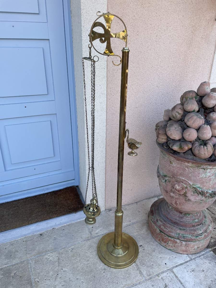 ENCENSOIR ET PORTE ENCENSOIR COMPLET AVEC SA NAVETTE