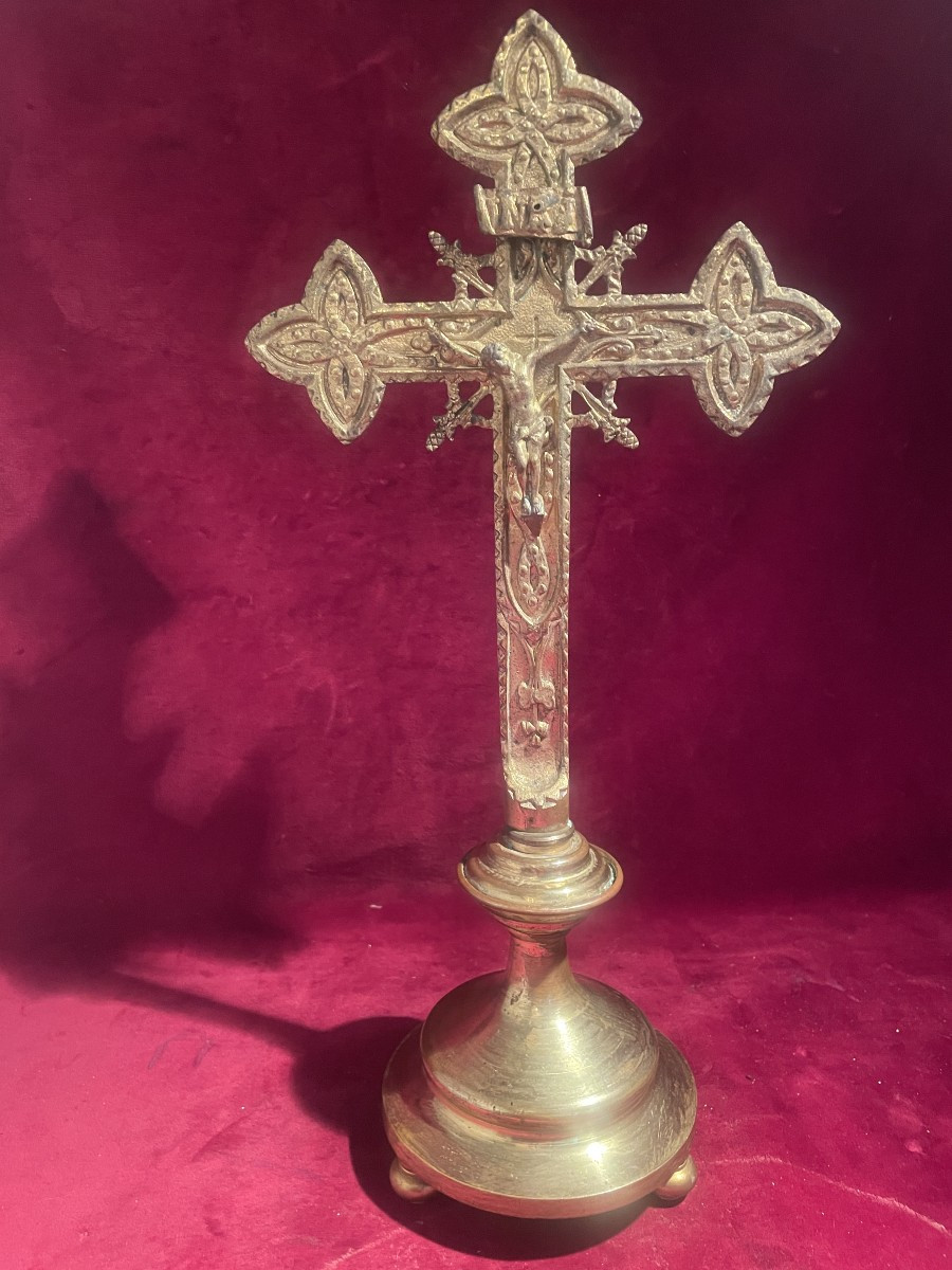 CRUCIFIX BRONZE DORE CHARLES X