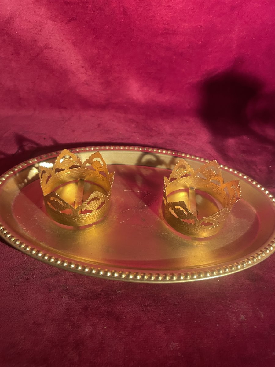 Gold-plated Brass And Crystal Cruets-photo-3